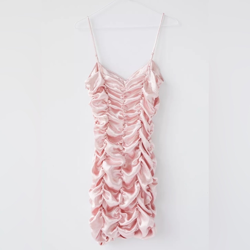 Urban Outfitters Pink Ruched Mini Dress XS - Picture 3 of 6